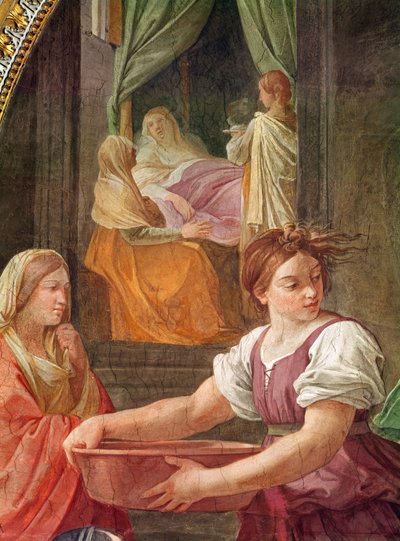Geburt der seligen Jungfrau Maria (Detail einer Gruppe von Frauen um die heilige Anna), 1611 von Guido Reni